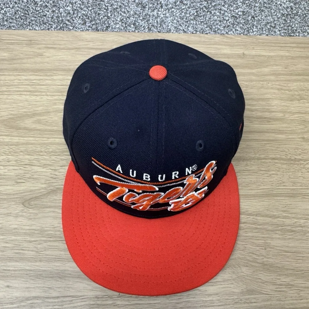 Auburn Tigers Hat Cap Snap Back 4 Bar Script New Era 9Fifty Orange Blue Football
